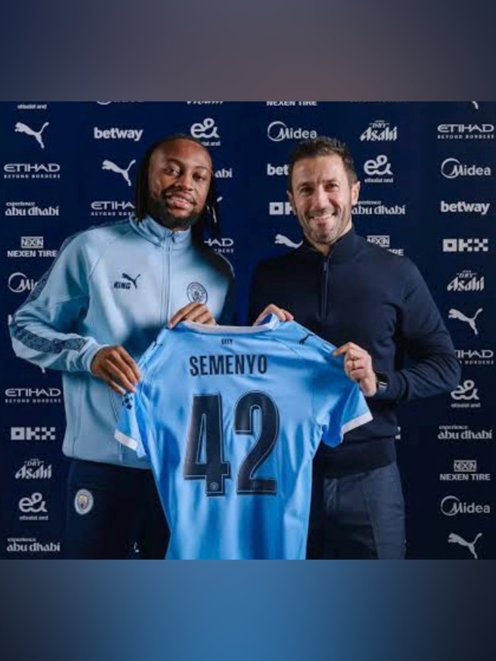 Puma Official Manchester City 2025/26 Semenyo #42 780338-01 Jersey Men's Sz: L - Picture 4 of 8